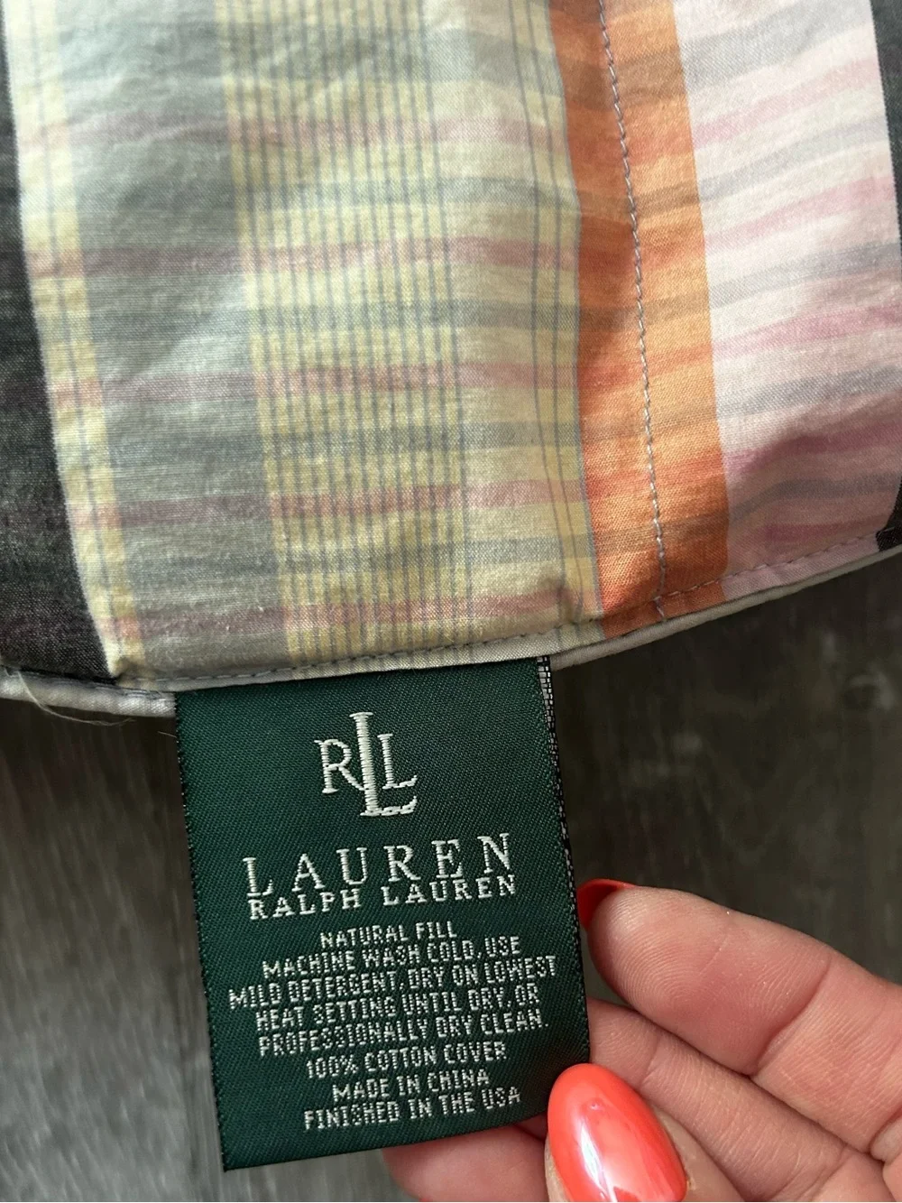 Vintage Ralph Lauren Harbor View  Striped Cotton Quilt Comforter Size 88x88